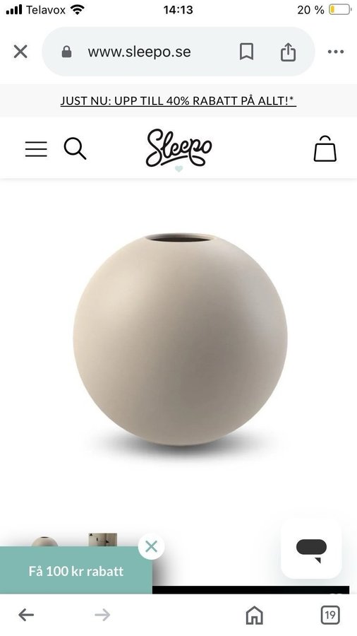 COOEE Design - Ball Vas Sand 20cm