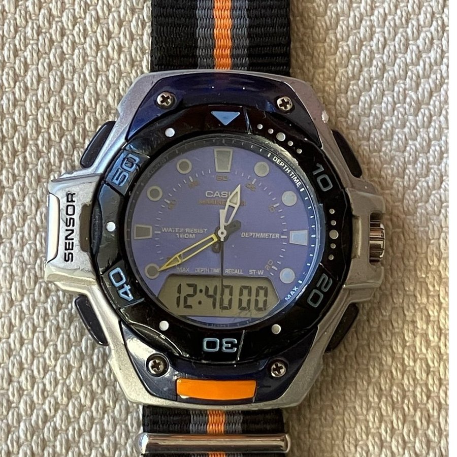 Casio Marine Gear - dykarklocka från 1990, nytt batteri