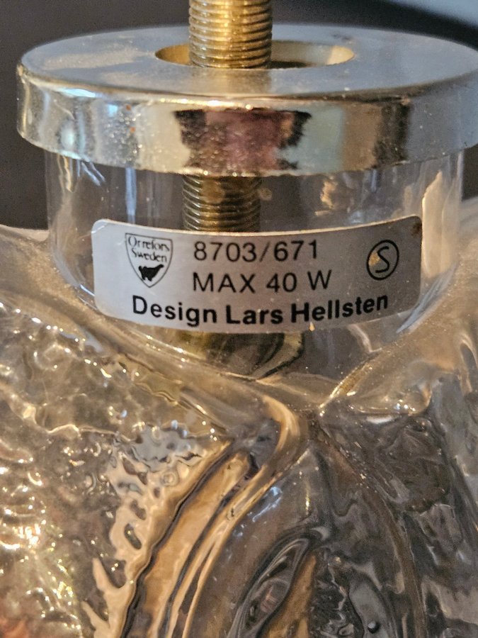 ORREFORS Julstjärna Adventsstjärna Design Lars Hellsten Glas Lampa Retro 70-tal