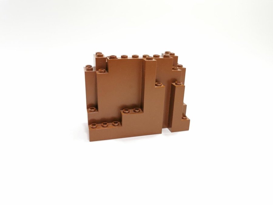 Lego - underdel - panel - berg - 4x10x6 - part 6082 - brun (reddish)