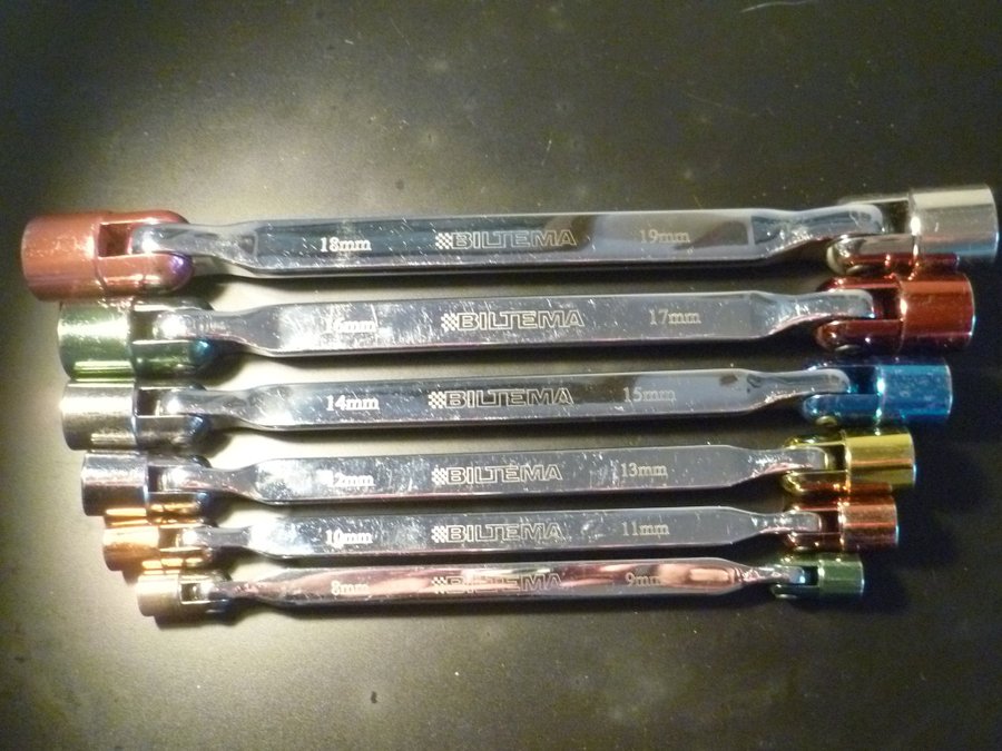 6 st. 12-kants Lednyckelsats 8 - 19 mm BILTEMA RAINBOW av CHROME VANDIUM Garanti