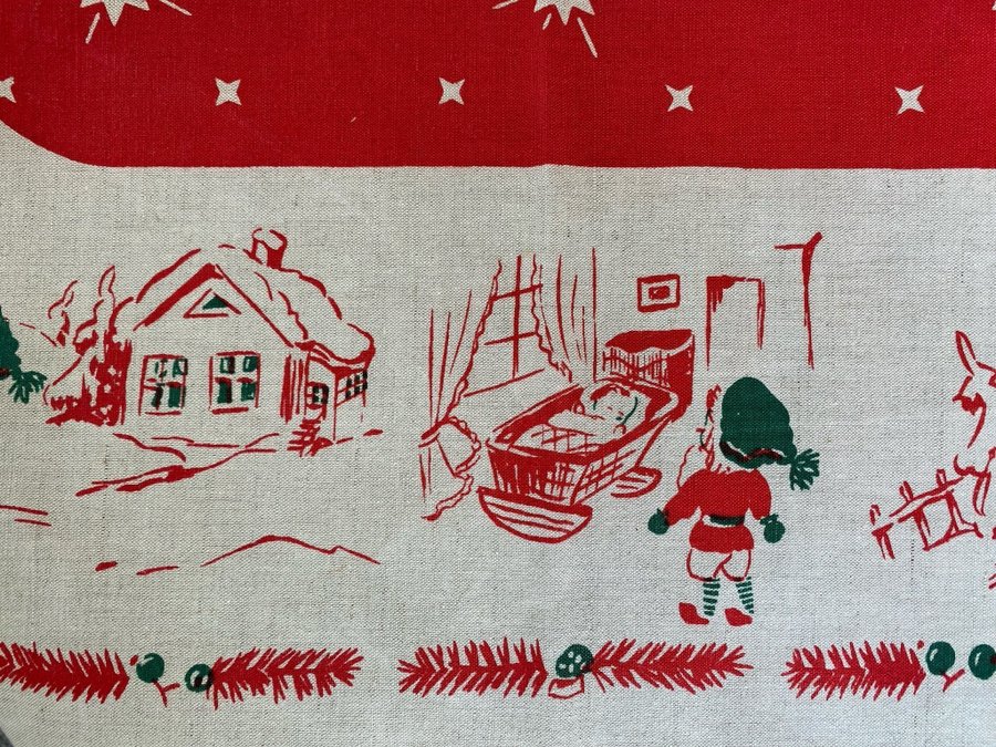 Swedish Christmas textile mid-20th century Julduk vintage retro