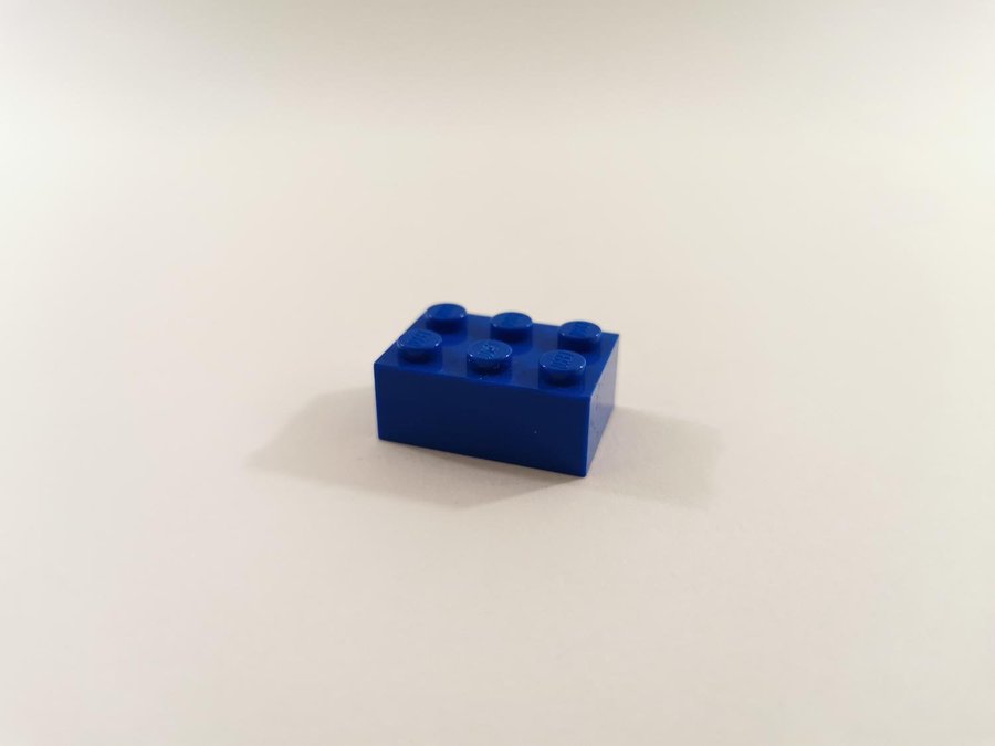 Lego - brick - bas - hög - 2x3 - part 3002 - blå