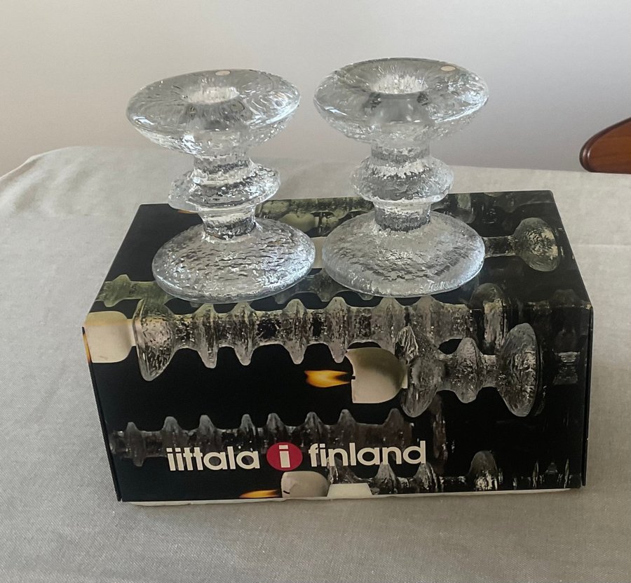 2 st Iittala Festivo ljusstakar med 1 ring I originalkartong