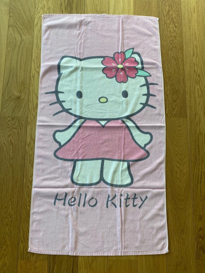 Sanrio Hello Kitty rosa handduk badhandduk badlakan frotté barn