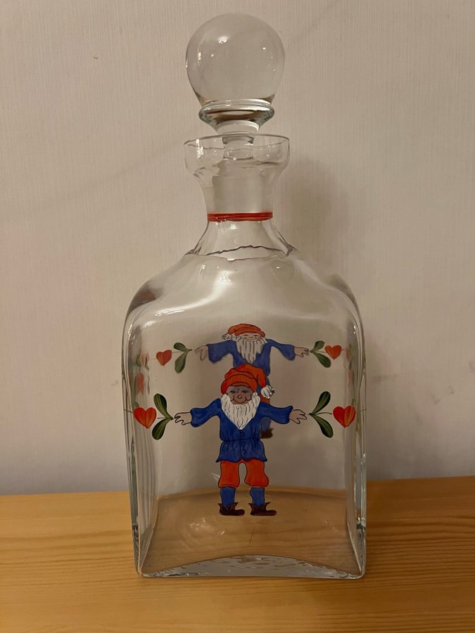 Vintage Jul ”servis” karaff o snapsglas handmålade