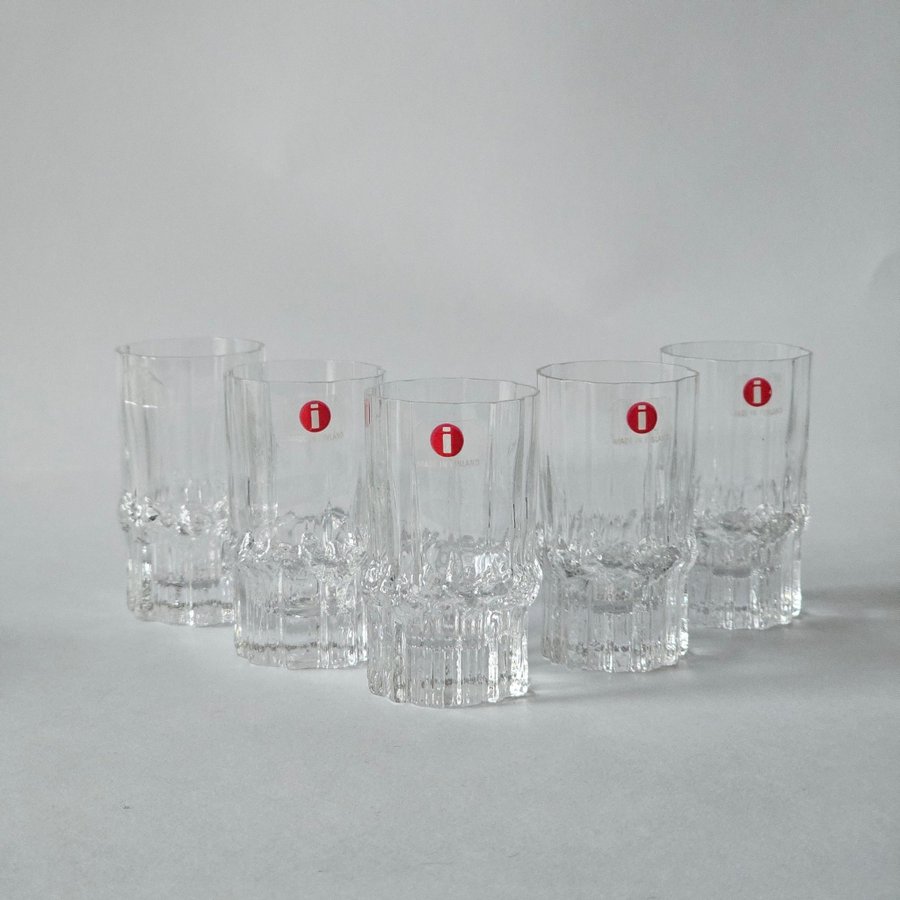 Iittala Pallas 5 st snapsglas shotglas glas Tapio Wirkkala Vintage