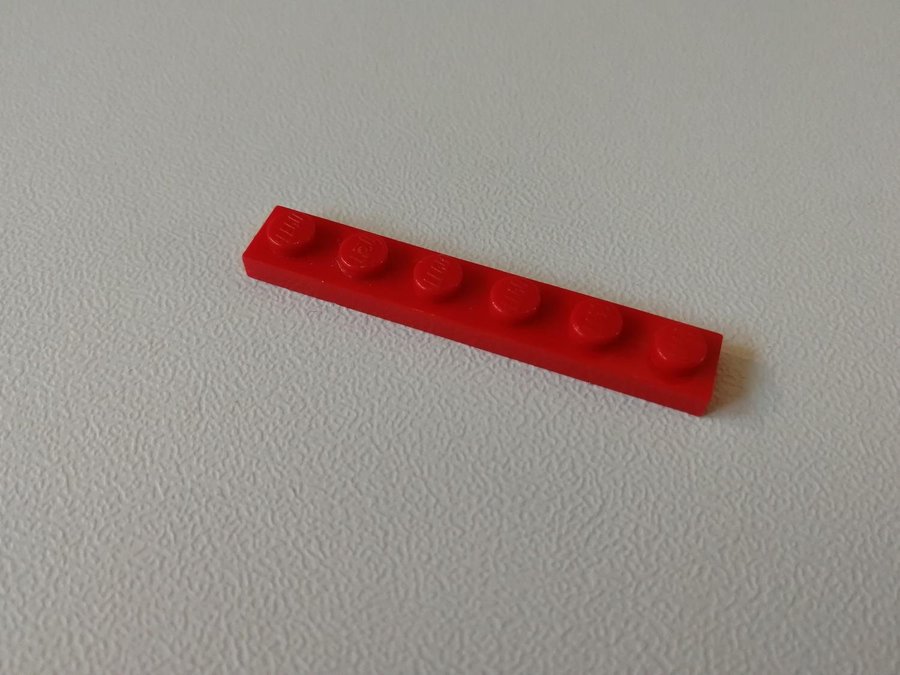 Lego - plate - platt - bas - 1x6 - part 3666 - röd