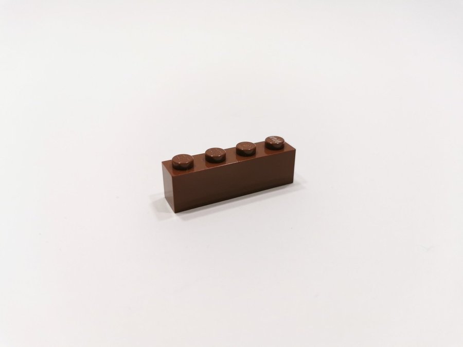 Lego - brick - bas - 1x4 - part 3010 - brun (reddish)