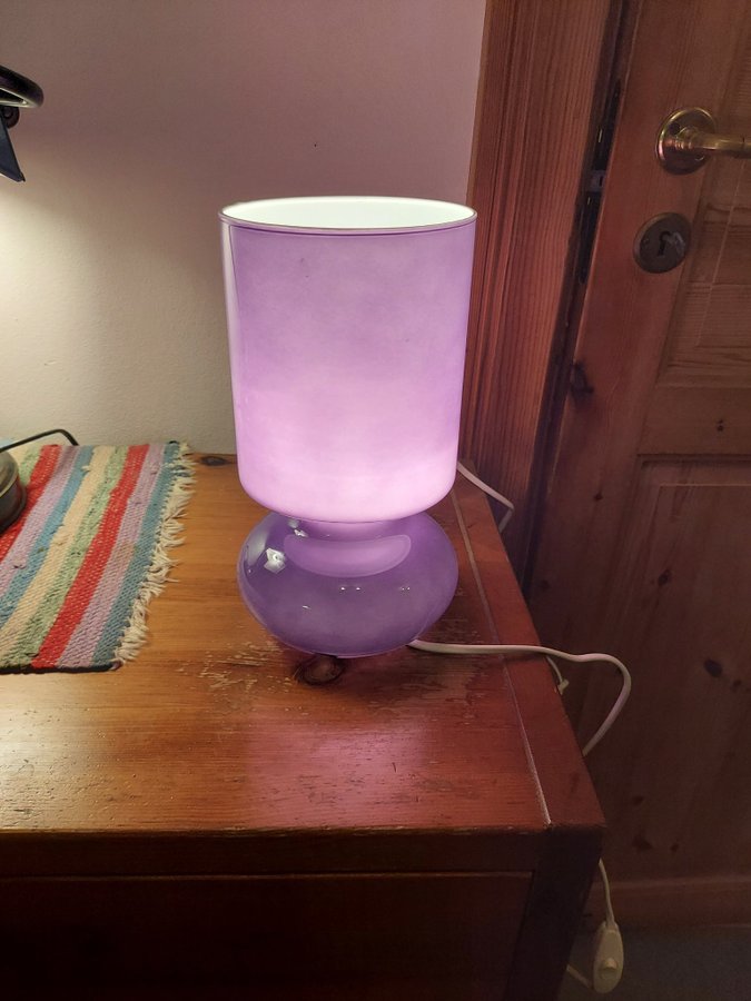 RETRO IKEA Lila BORDSLAMPA LYKTA FÖNSTERLAMPA I GLAS