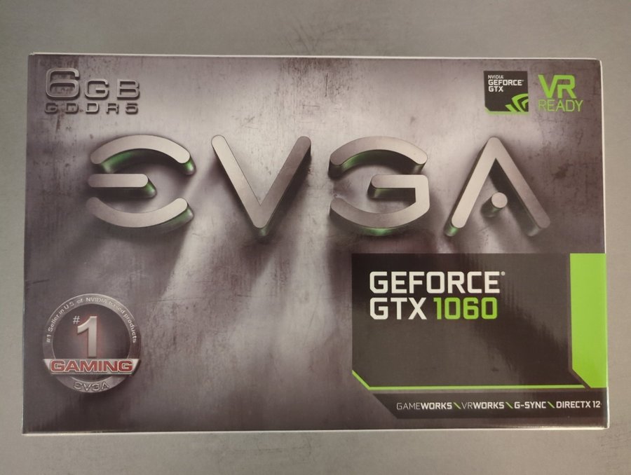 EVGA GeForce GTX 1060 6GB SC Gaming grafikkort, som nytt, enbart funktionstestat