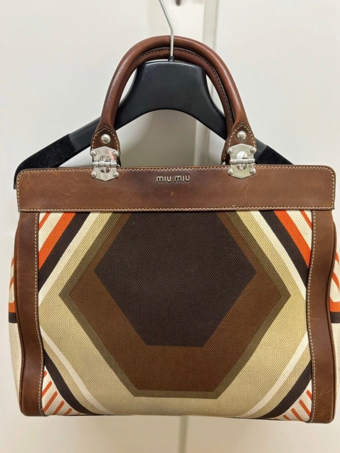 Miu Miu tote väska patchwork hippie 70-tal