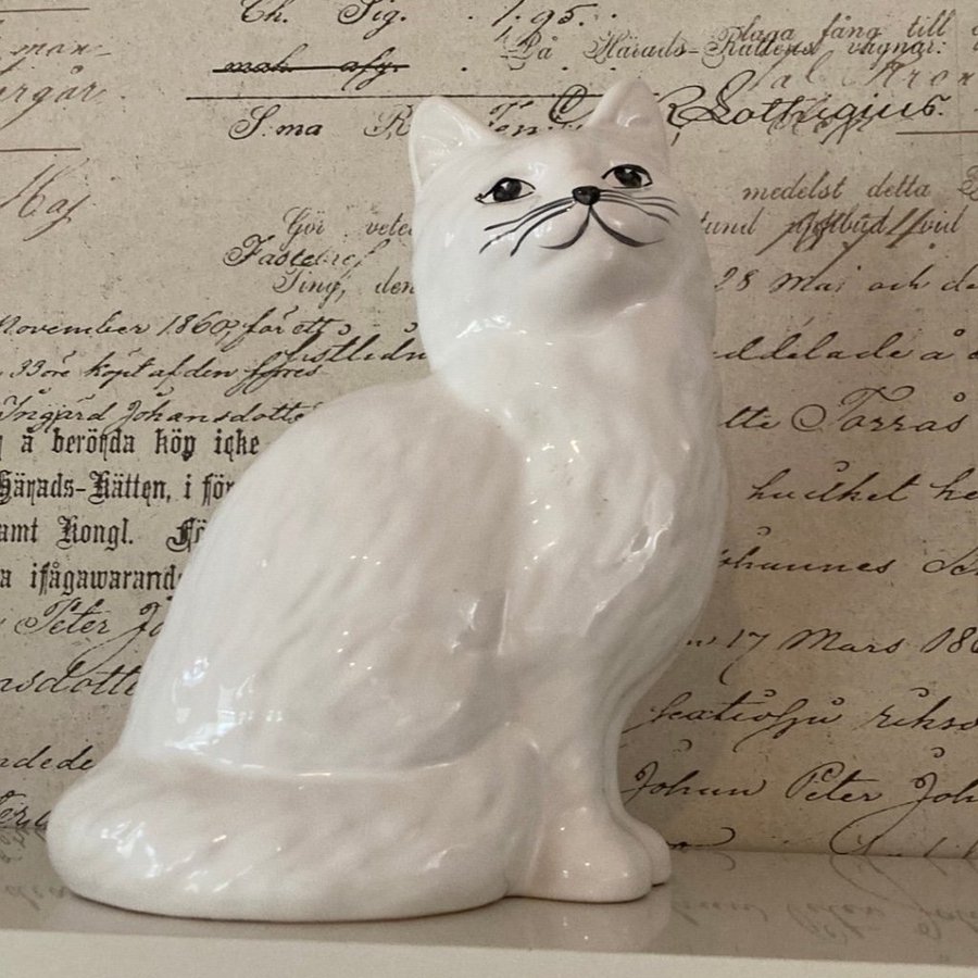 Guldkroken Keramik Katt Figur  stor katt fr Guldkroken ca 22 cm