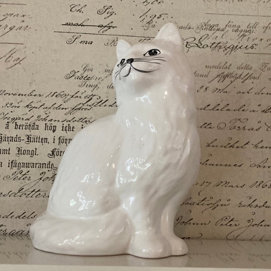 Guldkroken Keramik Katt Figur  stor katt fr Guldkroken ca 22 cm