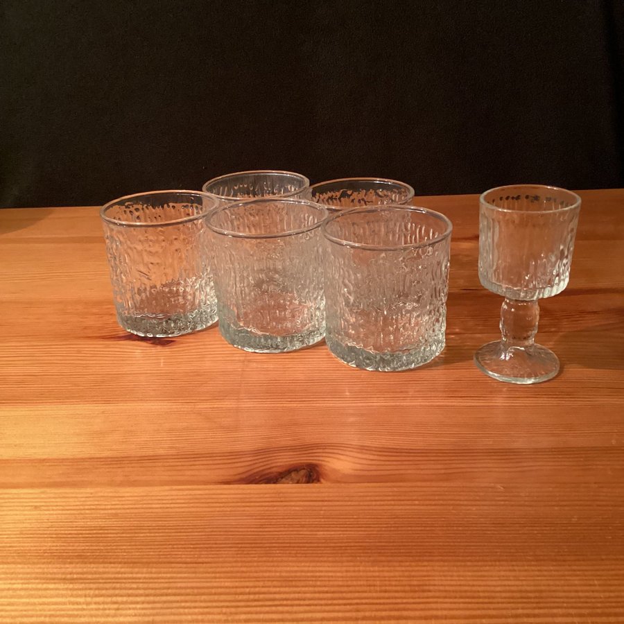 RAVENHEAD SIESTA Siesta 5 st Whiskyglas o 1 likörglas 70-tal Retro / Vintage