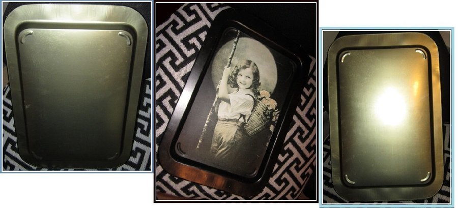 Rare Find! Vintage Shirley Temple serving tray-blackwhite-thin metal-38x25.7cm