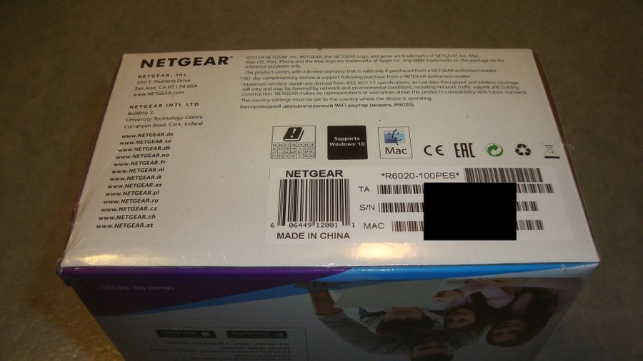 Netgear AC750 Dual Band WiFi Router - speeds up to 300+450Mbps† Oöppnad inplasta