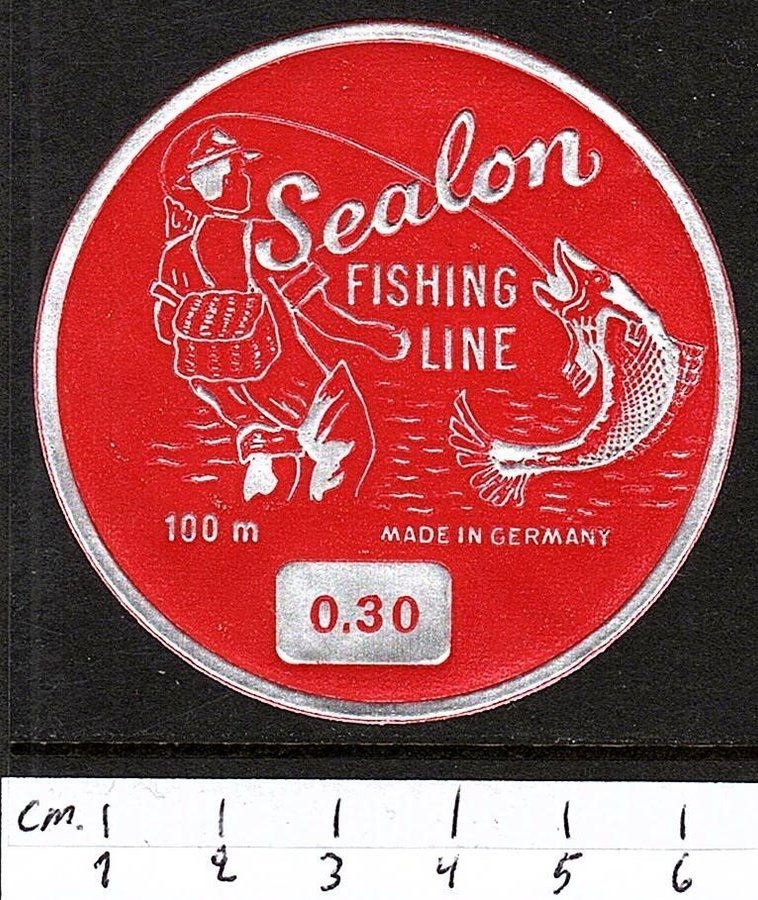 Pappersetikett Sealon fishing line fiskelina