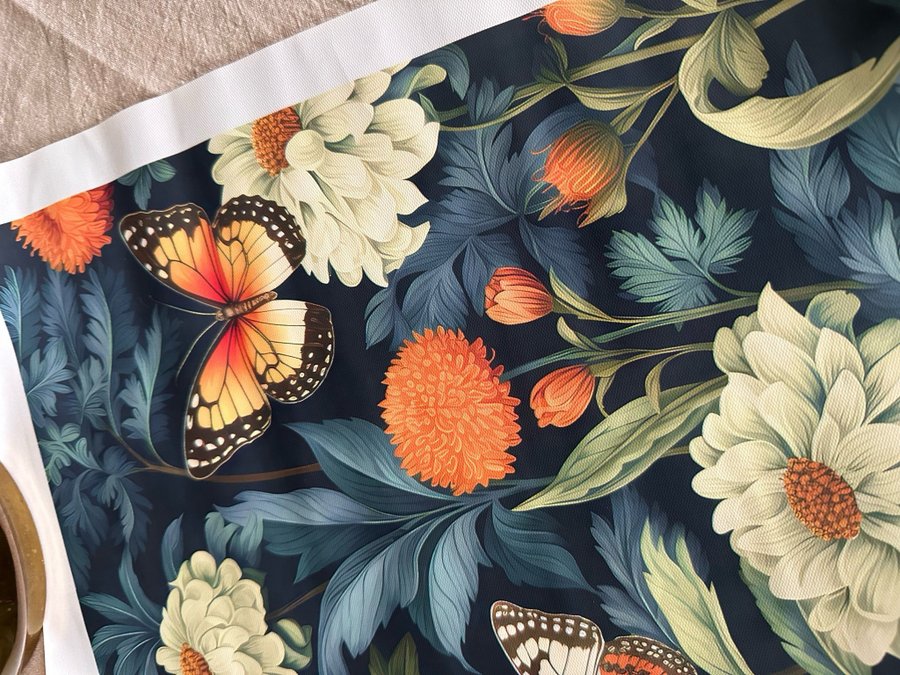 Ljuvlig William morris tavla fjäril blomma canvasduk , poster,vintage stil