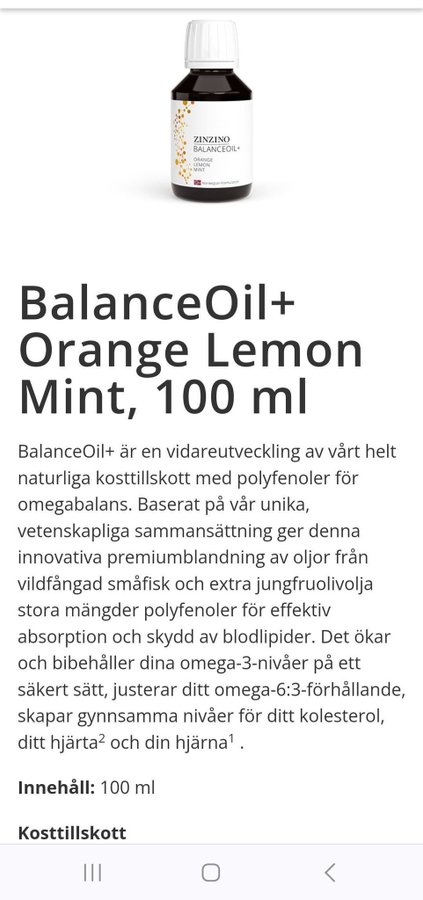 BalanceOil+ Orange Lemon Mint 100 ml