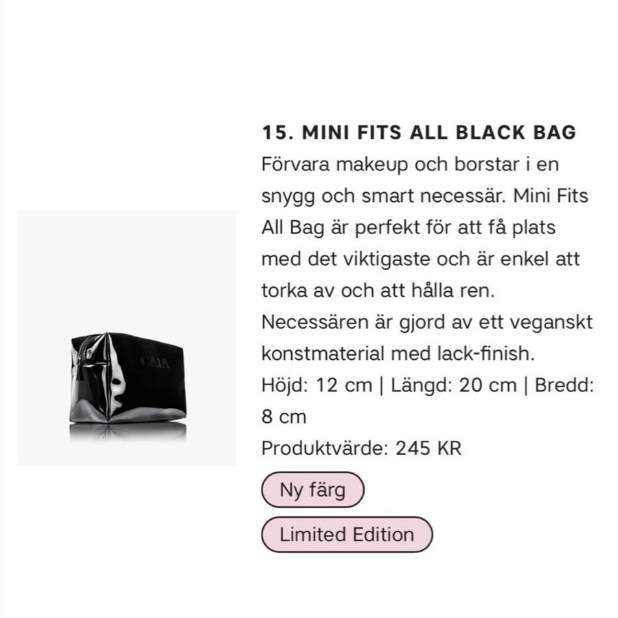 CAIA MINI FITS ALL BLACK BAG limited edition NY