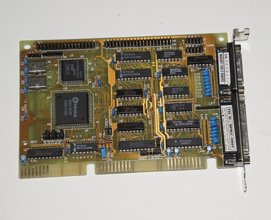 I/O CARD I8PHLC-2000C * RETRO VINTAGE * ISA CARD