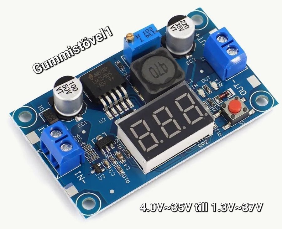 Justerbar strömförsörjningsmodul (Voltmeter Buck converter)