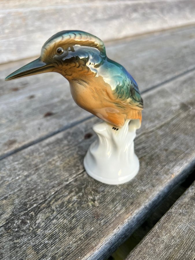 Eisvogel. Porslinsfigur - Kungsfiskare i porslin. Fin FIGURIN. Stämplad WA