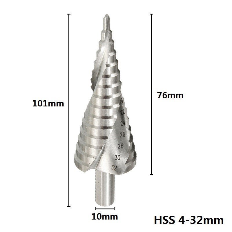 1 Pcs Step Drill Bit 4-32MM Hole Cutter Hexagon Screw Core Drilling Tool HSS