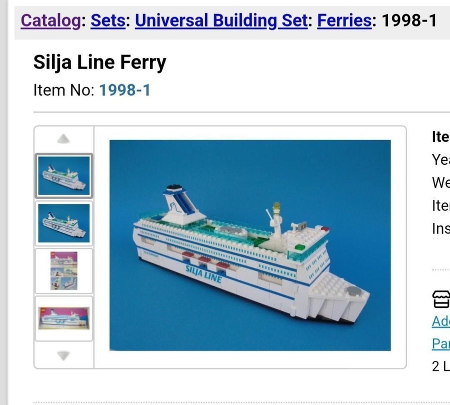 Komplett LEGO 1998 Silja Line Ferry