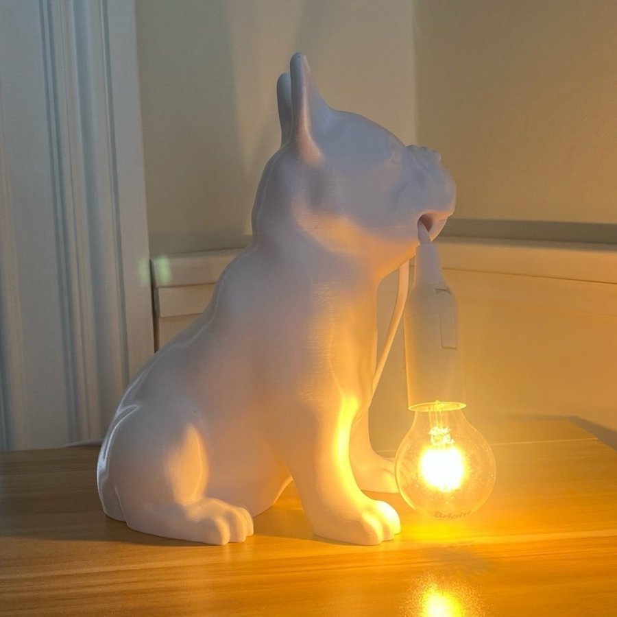 Söt fransk bulldogg lampa