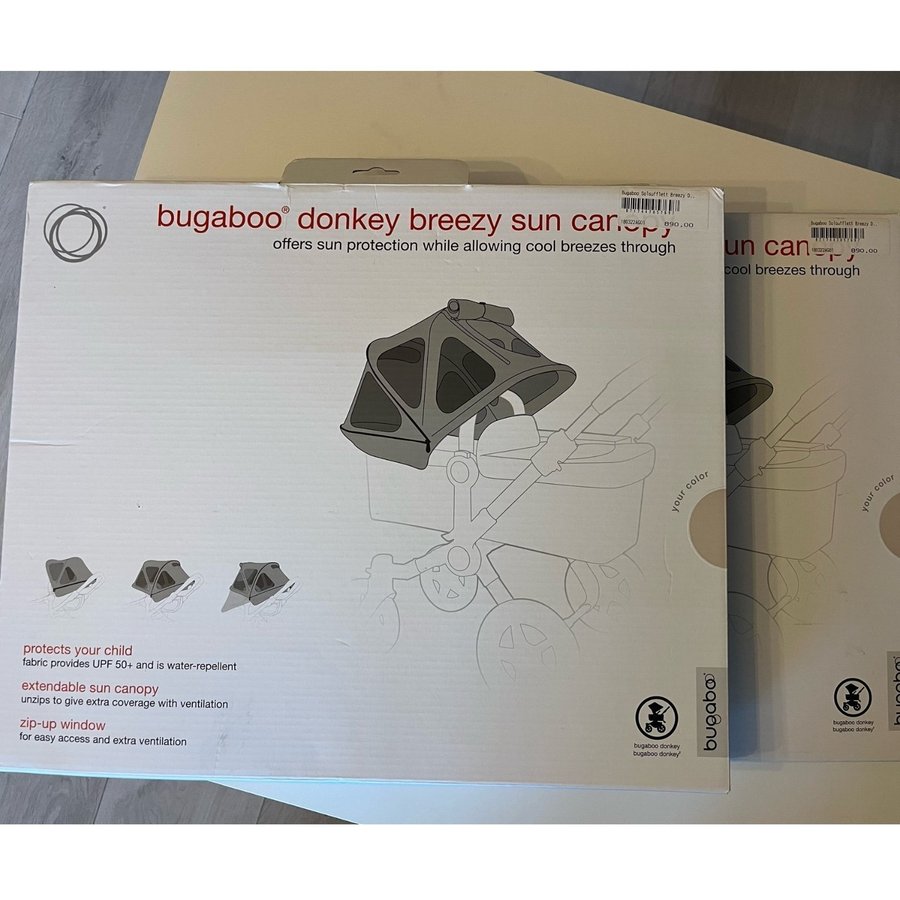 2 stycken Bugaboo Donkey Breezy Arctic Grey