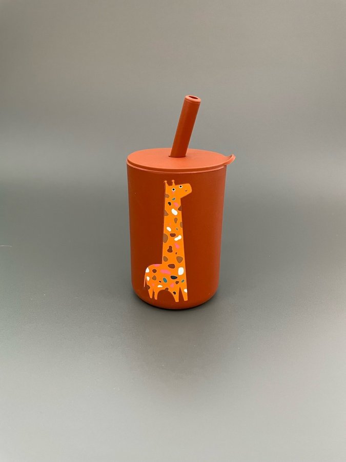 Giraffe mugg med sugrör