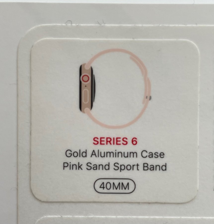 Apple Watch Series 6 - Guld Aluminium - Rosa Sportband