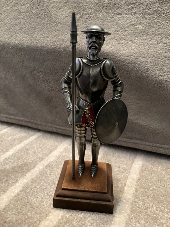 Medieval knight Don Quixote in full armor.