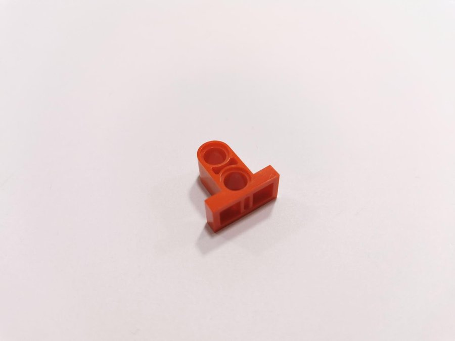 Lego - technic - modifierad - pin hål - 1x2 - part 32530 - röd