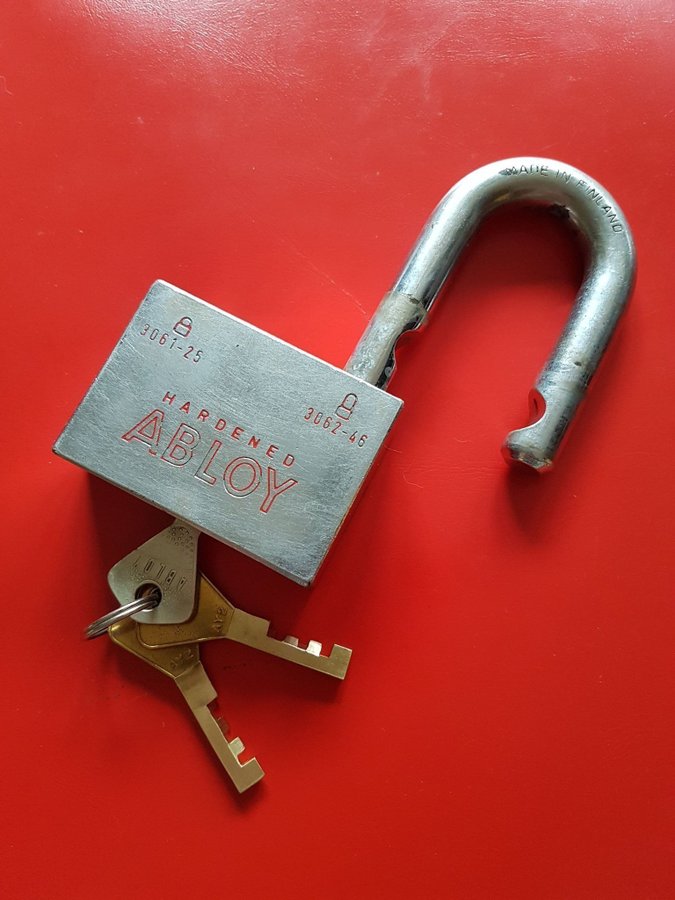 Abloy hänglås klass 4, 3st nycklar