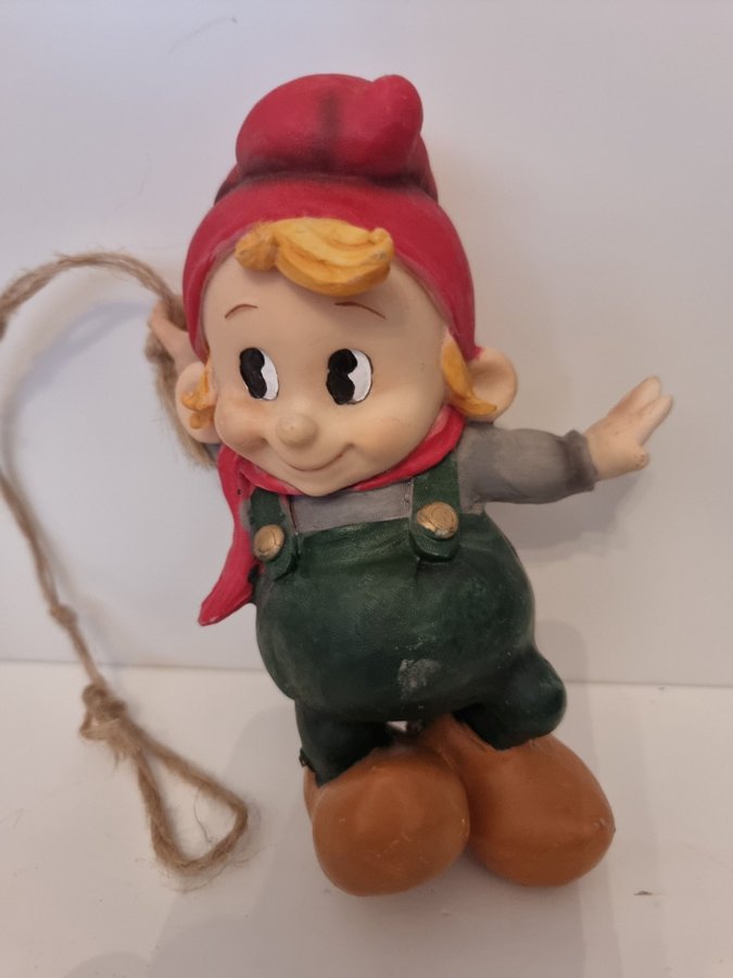 STOR Dansk POBRA Tomte/Jultomte Figur 17,5 cm -markerat botten