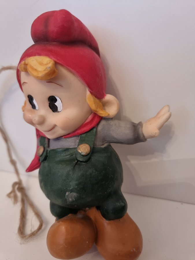 STOR Dansk POBRA Tomte/Jultomte Figur 17,5 cm -markerat botten