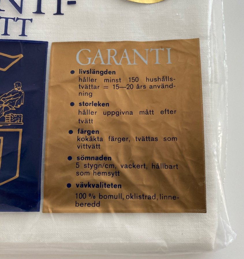 Vintage Garanti Örngott Gamlestadens Oanvänd 50x60 Retro