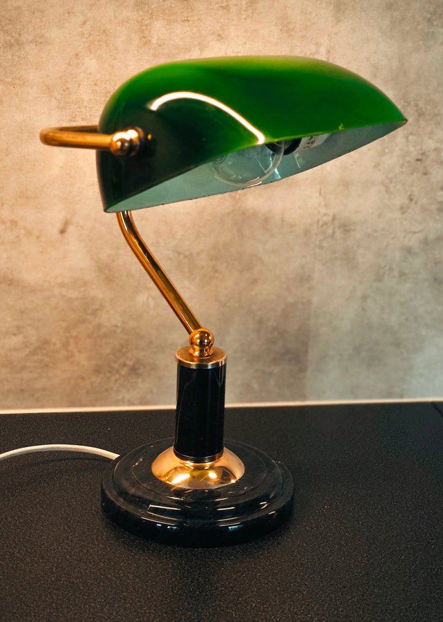 Grön bordslampa, Skrivbordslampa, Kontor, Retro, Vintage