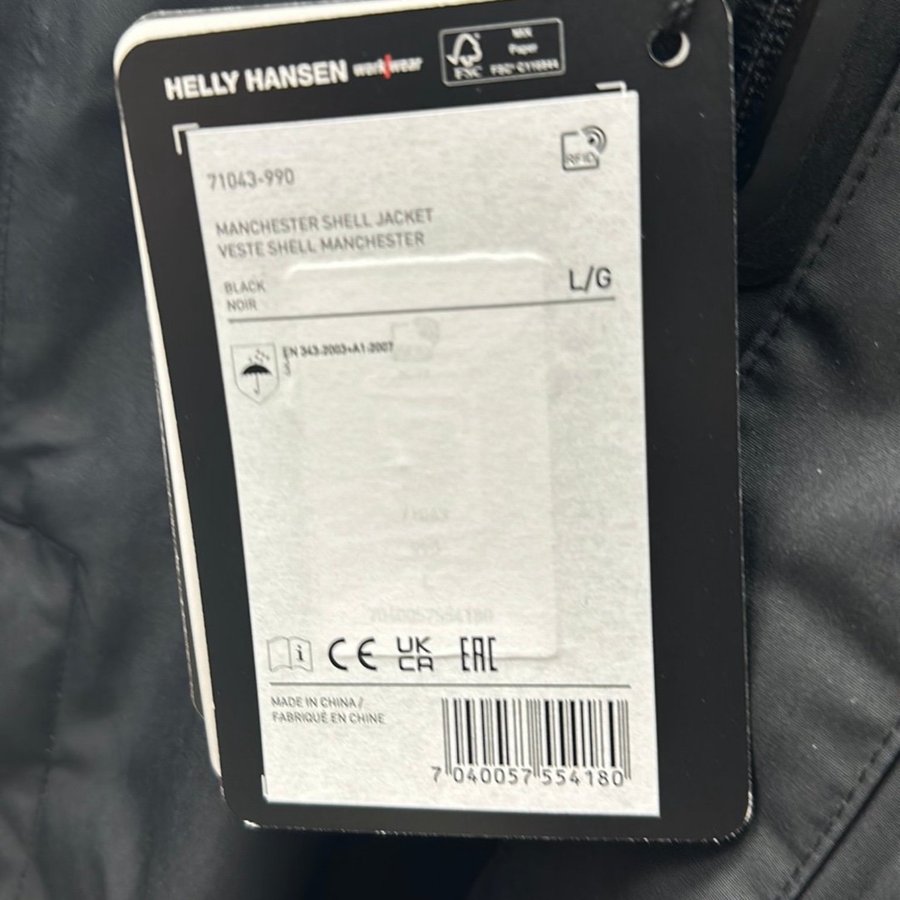 Helly Hansen svart jacka, storlek L