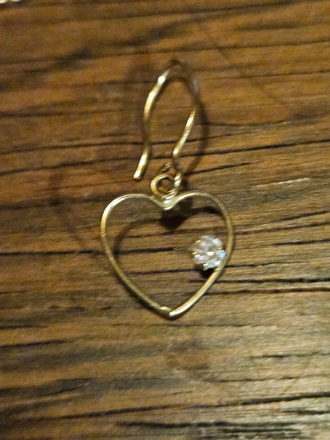 Guldstjärna med Sten Diamant? Zirkonium Gold Heart earring