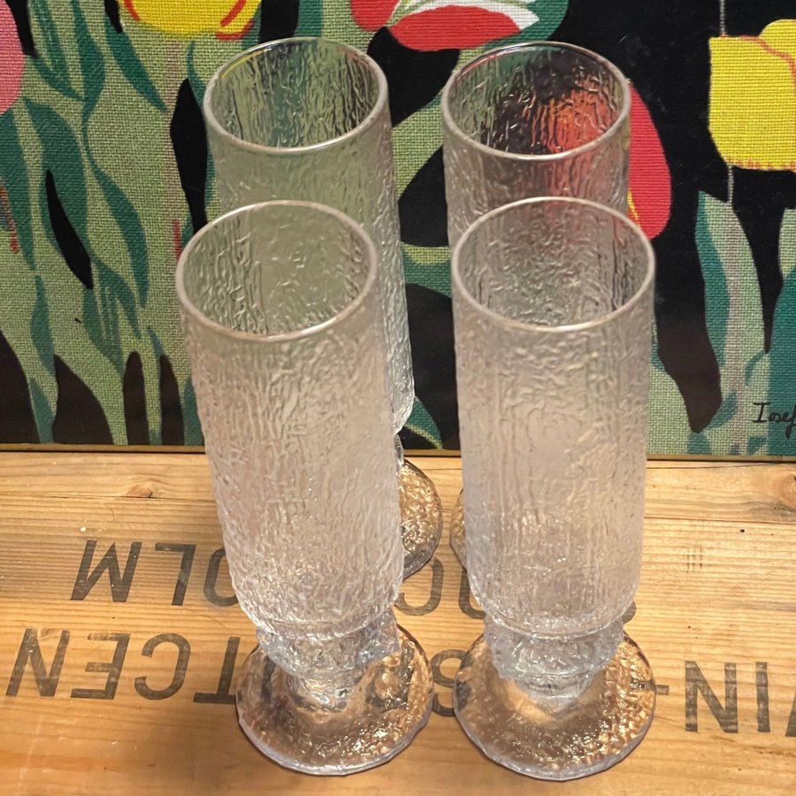 Iittala Senator Festivo 4 Champagneglas Timo Sarpaneva Vintage Retro Finland