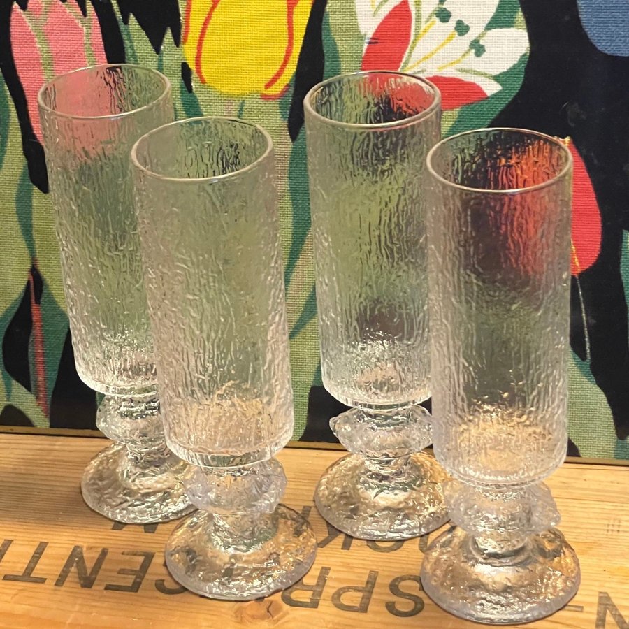 Iittala Senator Festivo 4 Champagneglas Timo Sarpaneva Vintage Retro Finland