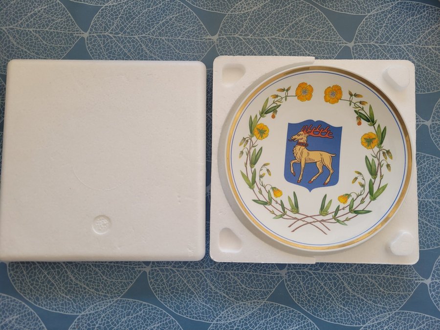 Samlartallrik Riksförbundet mot reumatism GEFLE Öland 1978 originalförpackning