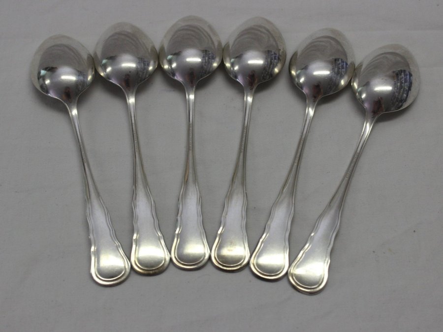 6 Bordsked Sked Skedar 18,8 cm Svensk CGH Nysilver