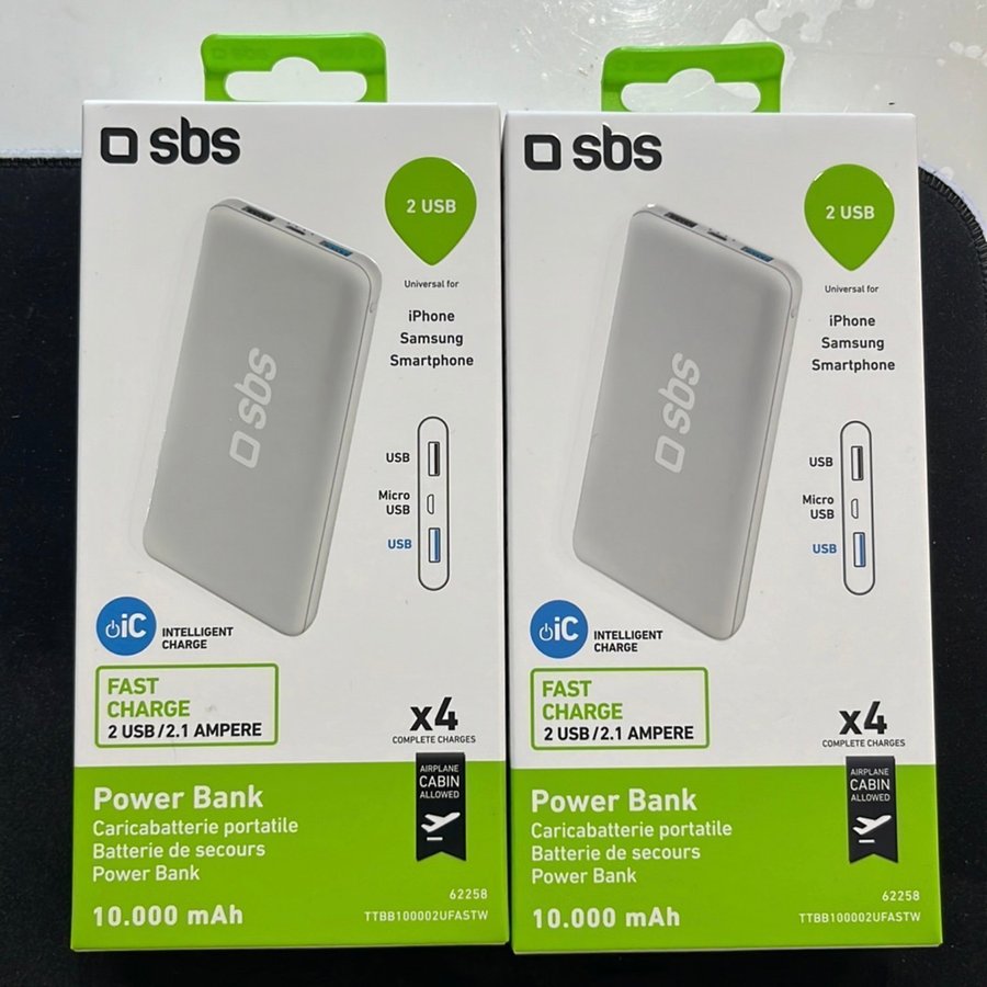 MOBILE 10000 mAh Power Bank(ord pris:498kr/2st)