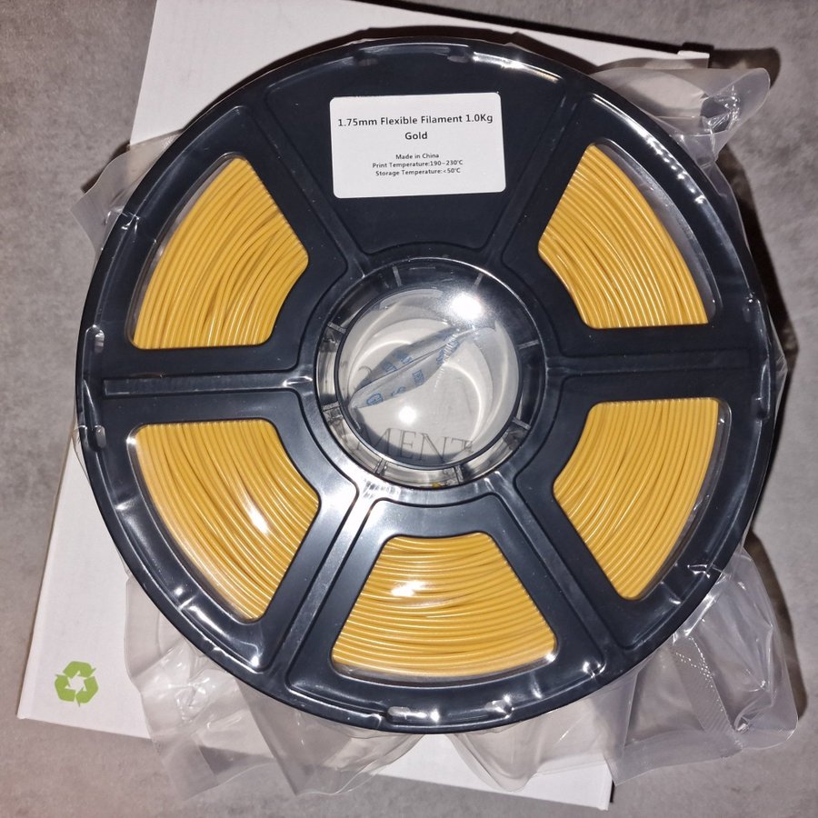 Flexibel Filament 1.0Kg 1.75mm Guld