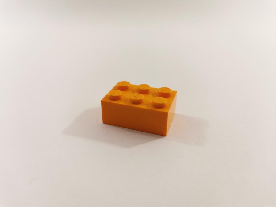 Lego - brick - bas - hög - 2x3 - part 3002 - orange